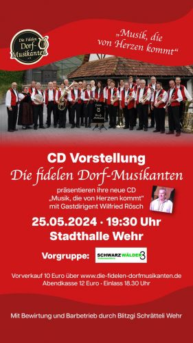 Tickets für CD Vorstellung Die fidelen Dorfmusikanten e.V. am 25.05.2024 - Karten kaufen